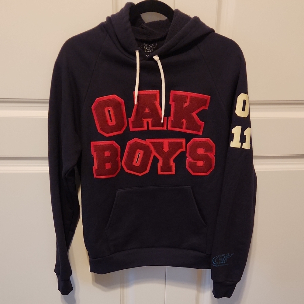 Stylish Navy Hoodie with Red Lettering